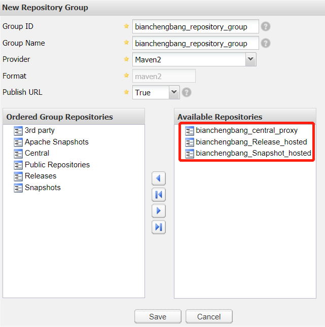 Nexus 倉庫組配置
