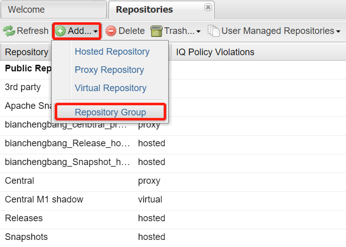 Nexus 添加倉庫組