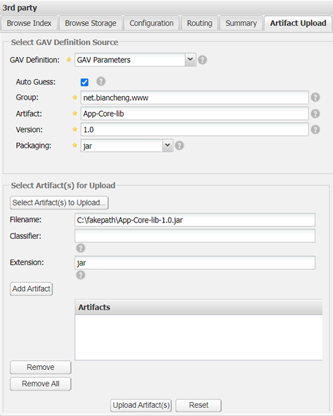 Nexus 第三方構(gòu)件手動(dòng)上傳