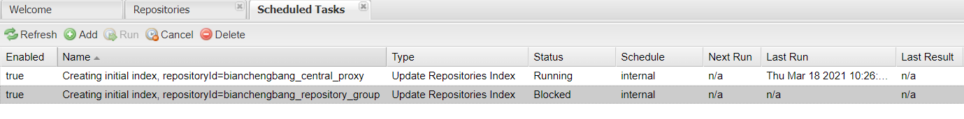 Nexus 調(diào)度任務(wù)列表