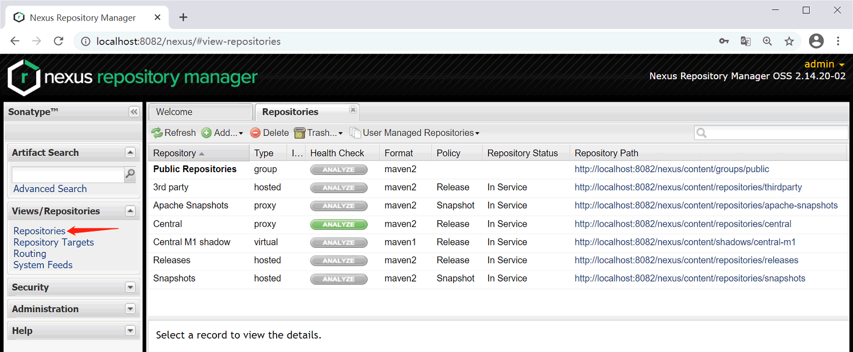 Nexus 內(nèi)置倉(cāng)庫(kù)列表