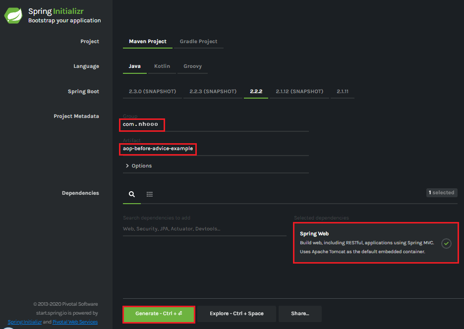 Spring Boot AOP咨詢之前